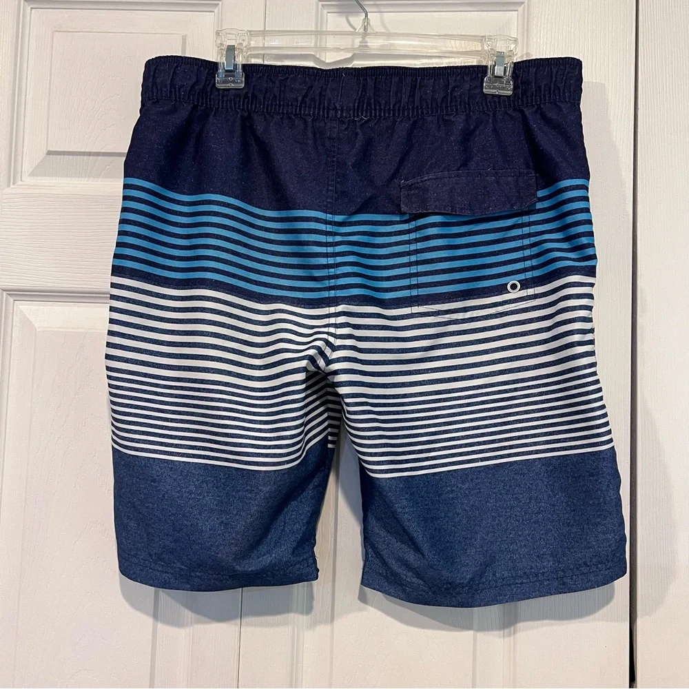 🩷 Cedarwood State Blue & White Men’s Swimsuit Bathing Suit Trunks - Small